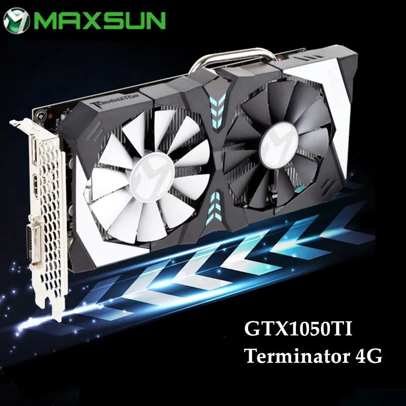 Maxsun GeForce GTX1050TI Terminator 4G видеокарта Nvidia GDDR5 128 бит GPU для ПК DP DVI|Видеокарты| |