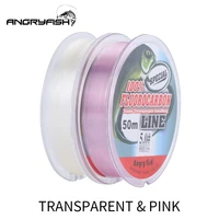 angryfish 50m pink fluorocarbon fishing line carbon monofilament line super strong