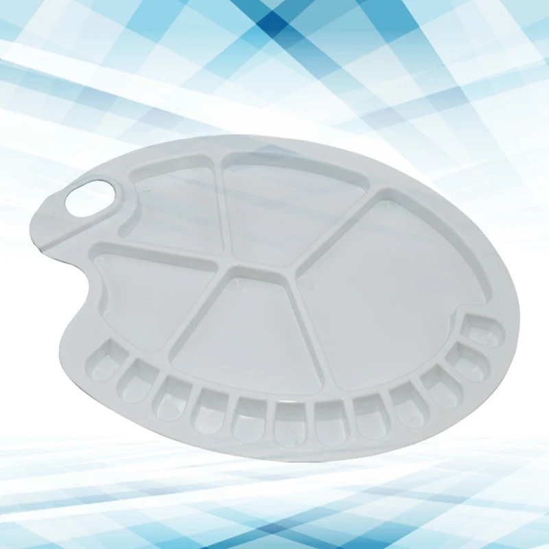 

Plastic Painting Oil Paint Palette Watercolor Drawing 17 Wells Tray Art Oval Color Mixing Tool