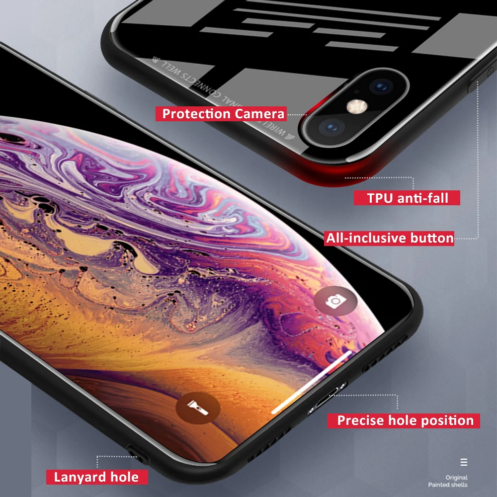Чехол из закаленного стекла для iPhone X XR XS MAX 8 7 6 6s Plus Xsmax xr x | Мобильные телефоны и