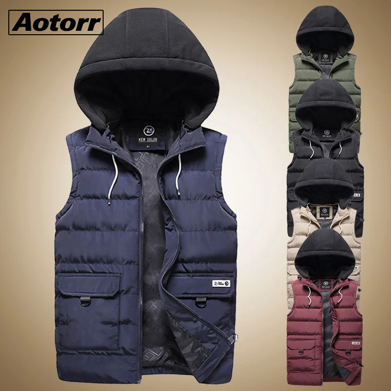 Мужской зимний пуховой жилет мужская куртка без рукавов мужские теплые толстые