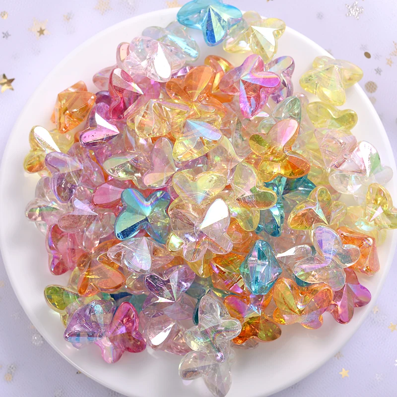 

10Pcs/Lot Mixed Transparent Butterfly Shape Acrylic Spacer Loose Beads For DIY Jewelry Making Bracelet Necklace Accessories