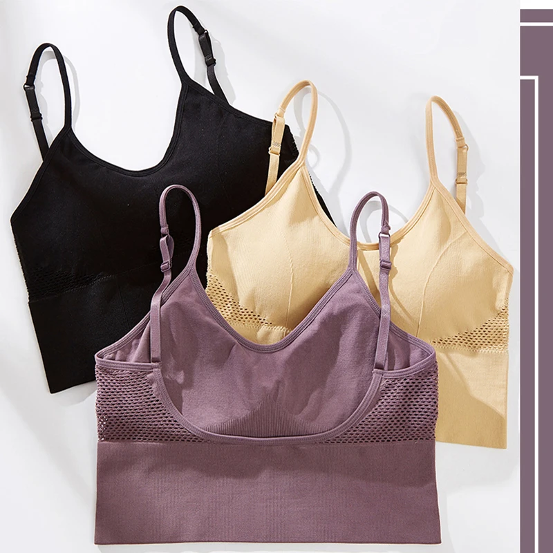 Plus Size Women Bra Seamless Bras For Top Tank Tube Push Up Bralette Backless Adjust Strap Padded Brassiere | Женская одежда