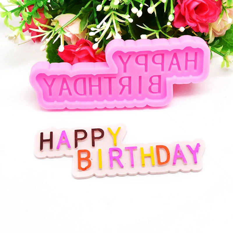 Силиконовые формы для украшения торта с днем рождения 3D шоколада помадки выпечки