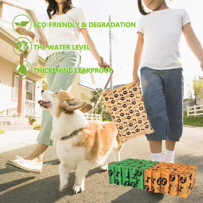 

Биоразлагаемые мешки для мусора для домашних животных, экологически чистый портативный мешок для отходов собак, кошек, щенков, для улицы, дл...