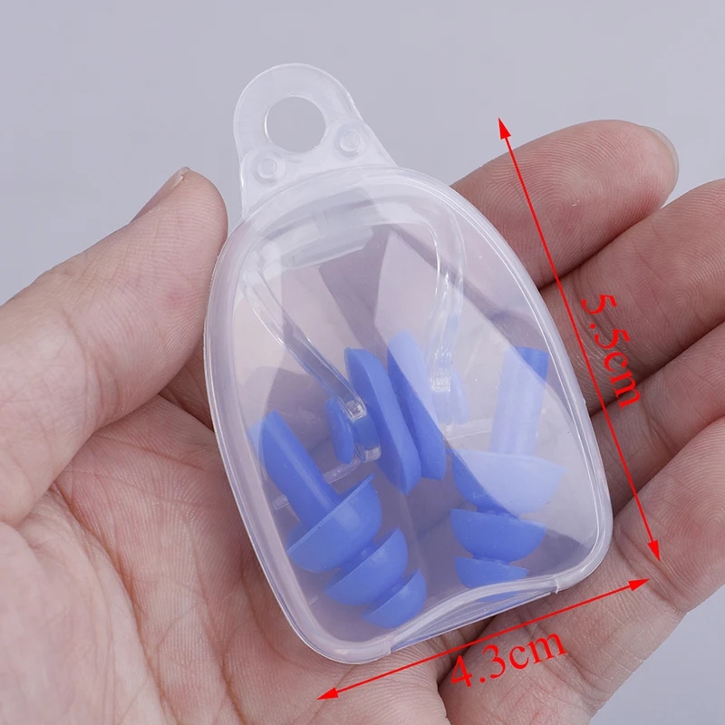 

Waterproof Soft Silicone Swim Dive Supplies Soft Swimming Earplugs Nose Clip Case Protective Prevent Water Protection Ear Plug