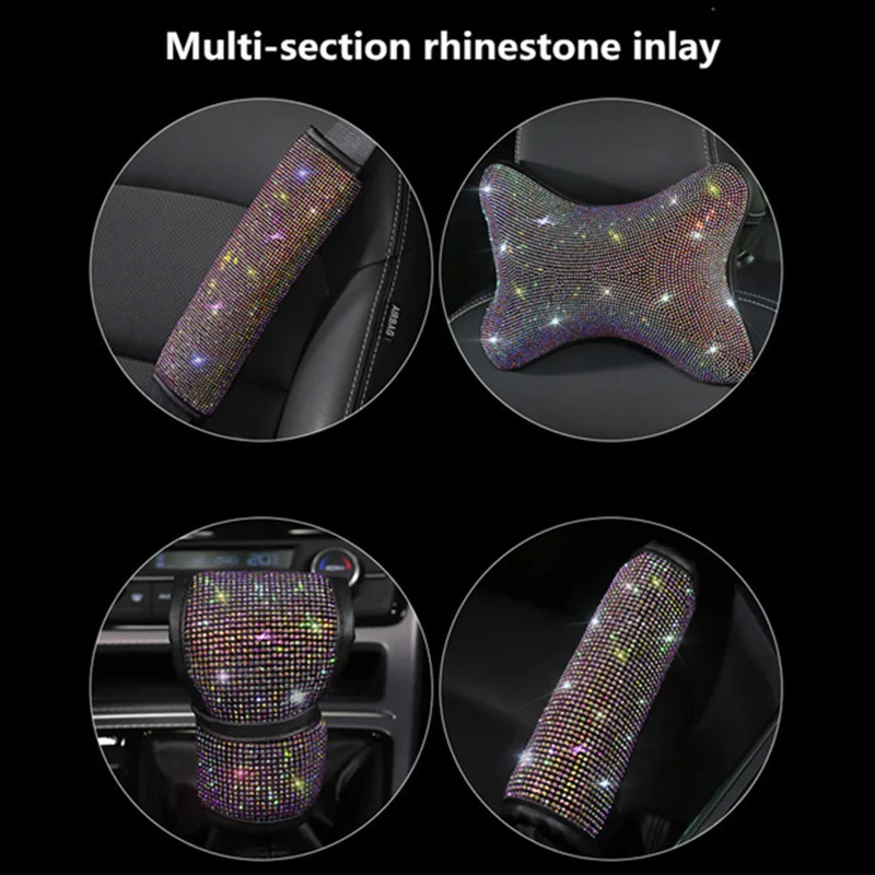 С украшением в виде кристаллов алмаза коробка передач ручка крышки ручной тормоз