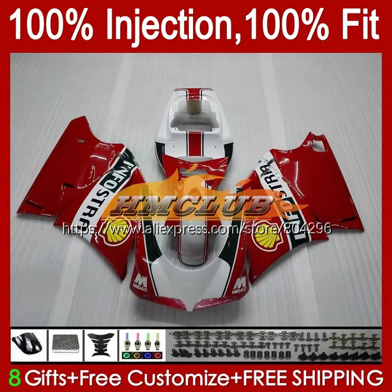 

Injection For DUCATI 748 853 916 996 998 S R 94 95 96 97 98 99 00 01 02 108No.8 916S 996S 998S 1994 2002 Fairings Factory Red