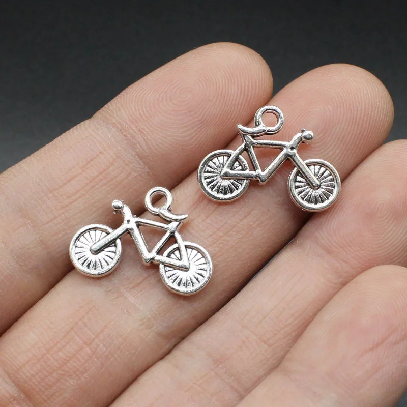 

Chxiuu 20x14mm 10pcs Antique Silver Color Bicycle Charms Pendant for Handmade Crafts Jewelry Making Diy Bracelet Nacklace