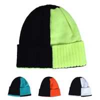 beanies knitted hats color matching beanie winter warm caps thicken beanie hat soft stretch skully cap