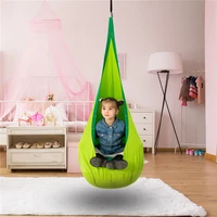 kids pod swing seat 100 cotton hammock chair portable decor home space saving indoor outdoor use with pvc inflatable cushion