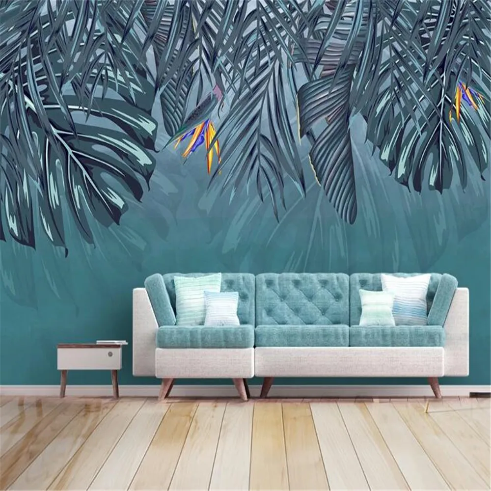 

Настенные 3D-обои milobi на заказ с простой ручной росписью, маленькие свежие тропические растения, листья
