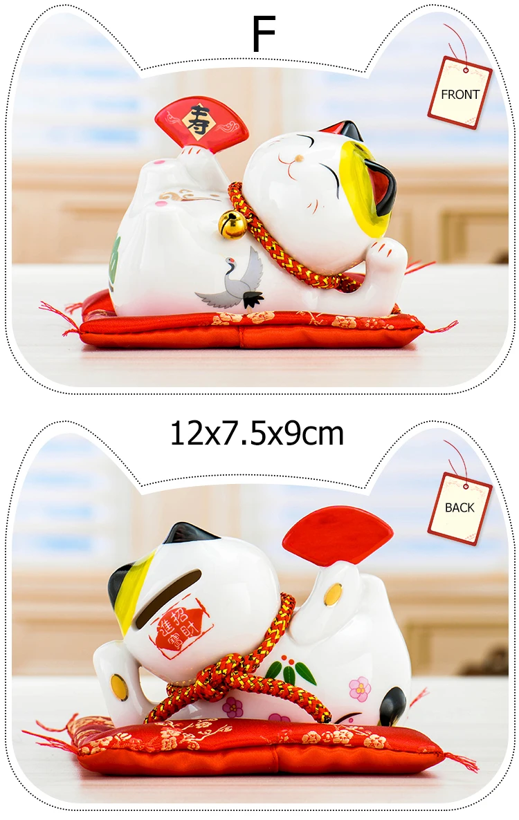 4 дюймов керамическая статуэтка Maneki Neko Lucky Cat Копилка Фортуна украшения "кошки" копилка фэн-шуй бизнес подарок