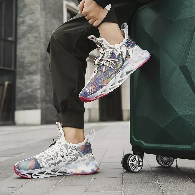 

Fashion Mesh Shoes For Men Breathable Comfortable Popcorn Bottom ARC Cushion Running Shoes Casual Shoes Chaussure Homme