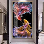 Алмазная 5D картина сделай сам большого размера, Набор для творчества с круглыми квадратными рыбками, мозаика для алмазной вышивки, украшения для дома с животными