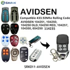 2 шт. AVIDSEN 114253 дистанционное управление 433,92 МГц прокатки код AVIDSEN 104251 104250 гаражные команды открывалка для двери передатчик ключ fob