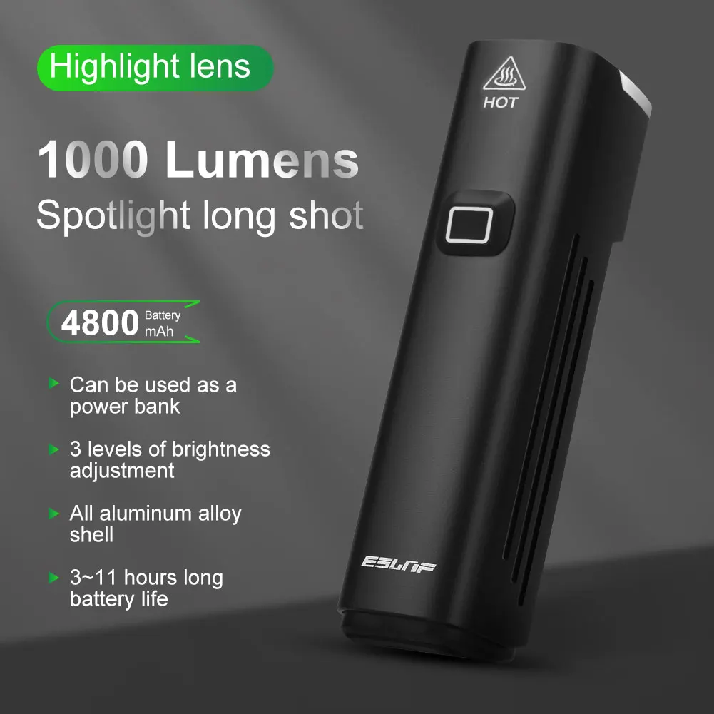 

1000LM Headlight 5modes USB Flashlight Bike Lantern Bicycle Smart Sensor Warning Spotlamp Front Torch Rear Tail Bike Light Set