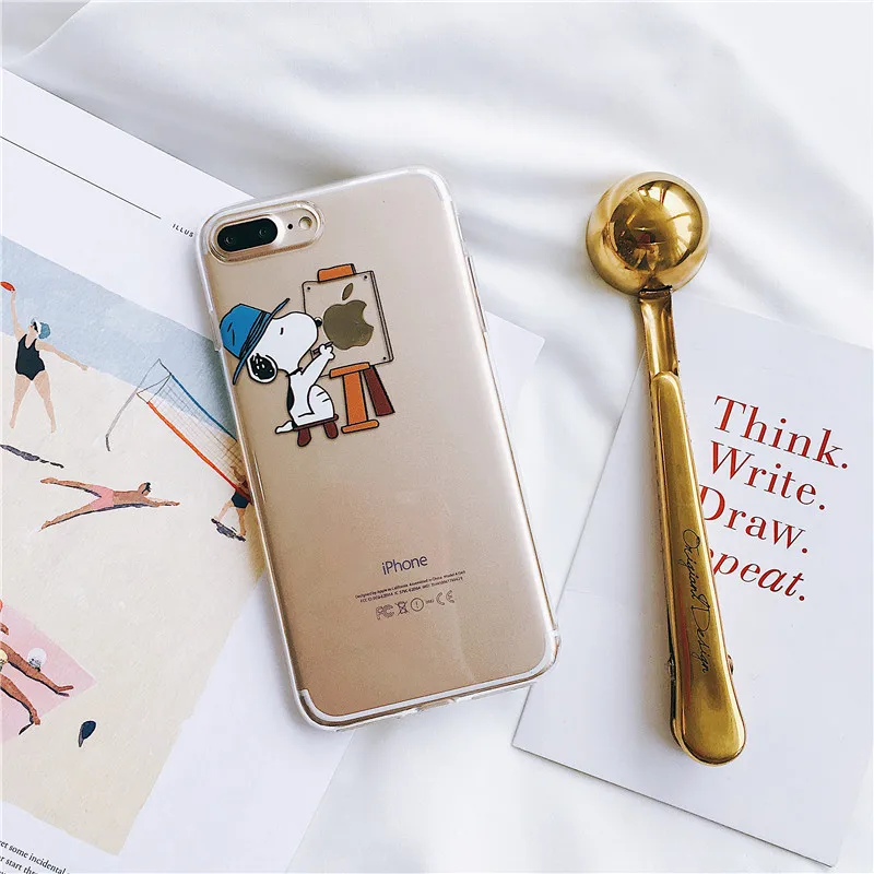 Модный чехол для iPhone 6, 6s, 7, 8 Plus, X, XR, XS, MAX, 10, мягкий чехол для телефона, для iPhone 7, роскошный, мультяшный, прозрачный, ультра тонкий