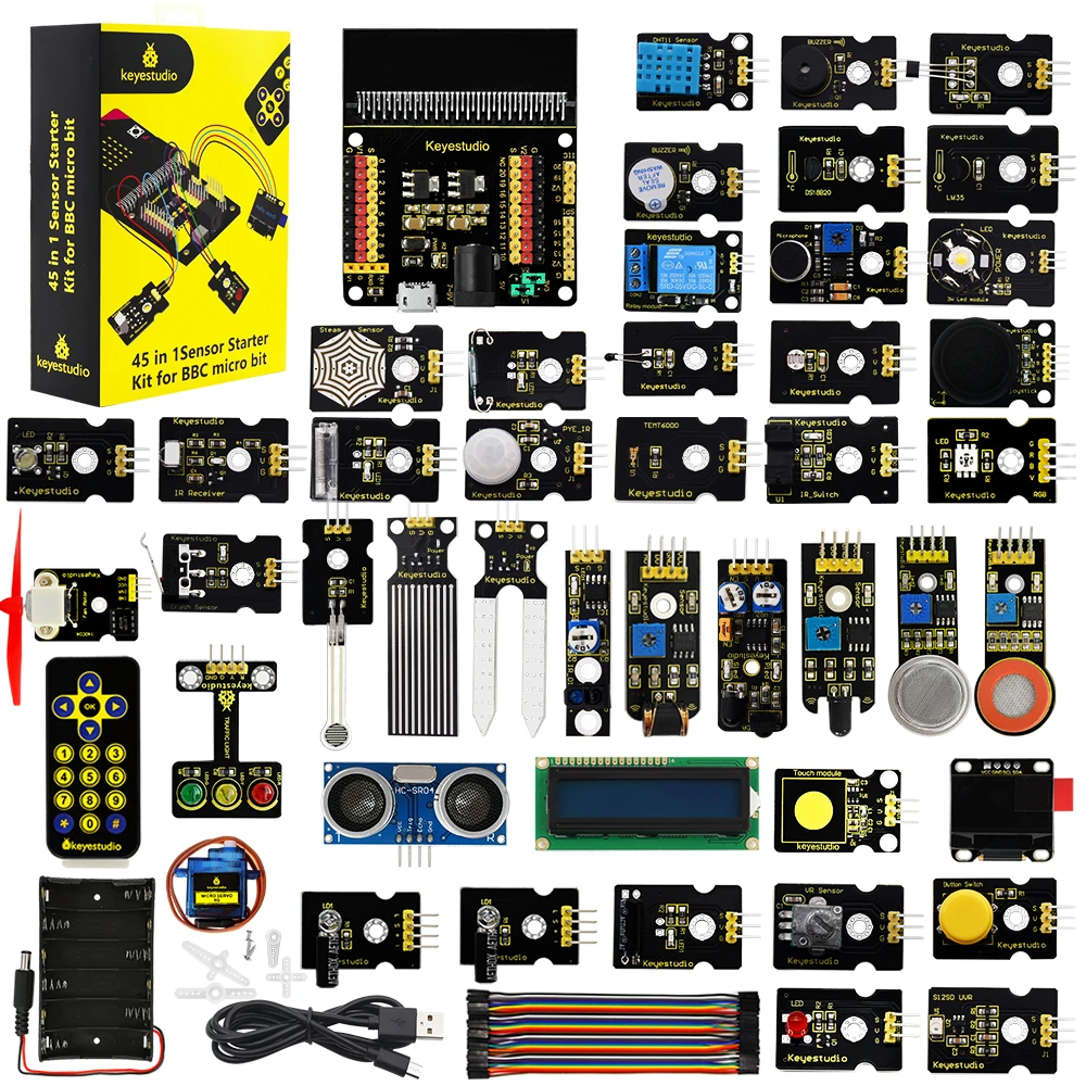 Стартовый набор Keyestudio с датчиком 45 в 1 электронный сделай сам для BBC Micro:bit +