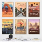 Постеры для путешествий с изображением города, римская Мальта, Сеул, Япония, Норвегия, настенная Картина на холсте, модульная фотокартина для декора гостиной