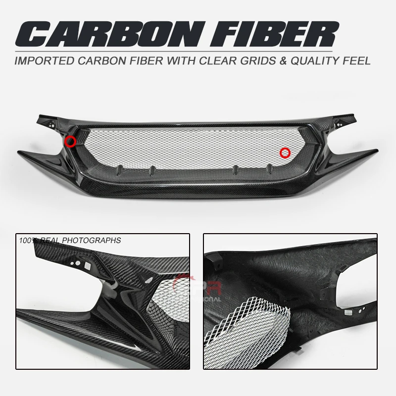 Накладка на бампер из углеродного волокна для CIVIC FC1/FK7 Tyep R JS стиль передний гриль