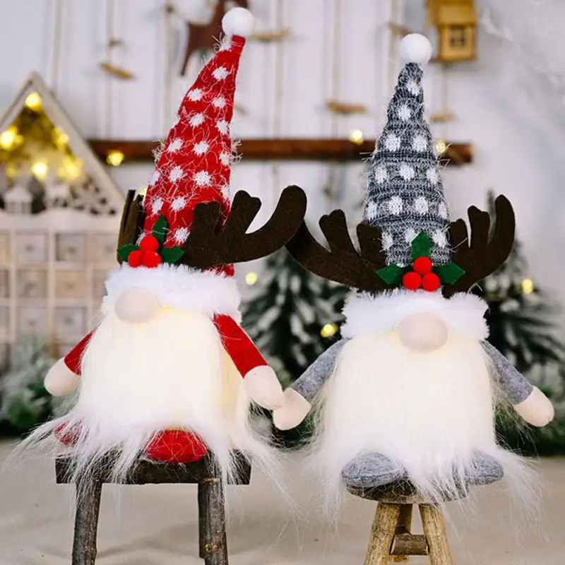 

Merry Christmas Led Glowing Faceless Forest Old Man Elf Doll Decoration Navidad 2022 New Year Christmas Child Gift Direct Sales
