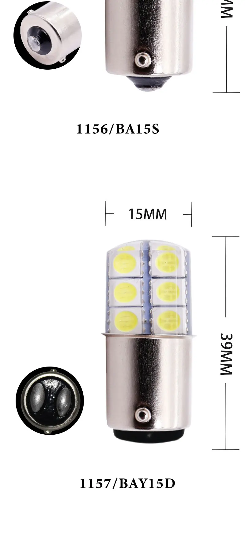 1 шт. S25 1156 BA15S p21w 1157LED белый светильник s 5050 12SMD силикагель DC12V Автомобильный задний Задний стояночный светильник стоп-сигнал лампа