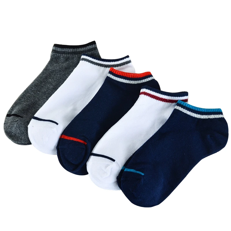 5 pairs 2020 Men Socks Cotton Fashion Solid Color Stripes Boat Summer Male Casual Breathable Spring Boy New Meias | Мужская одежда