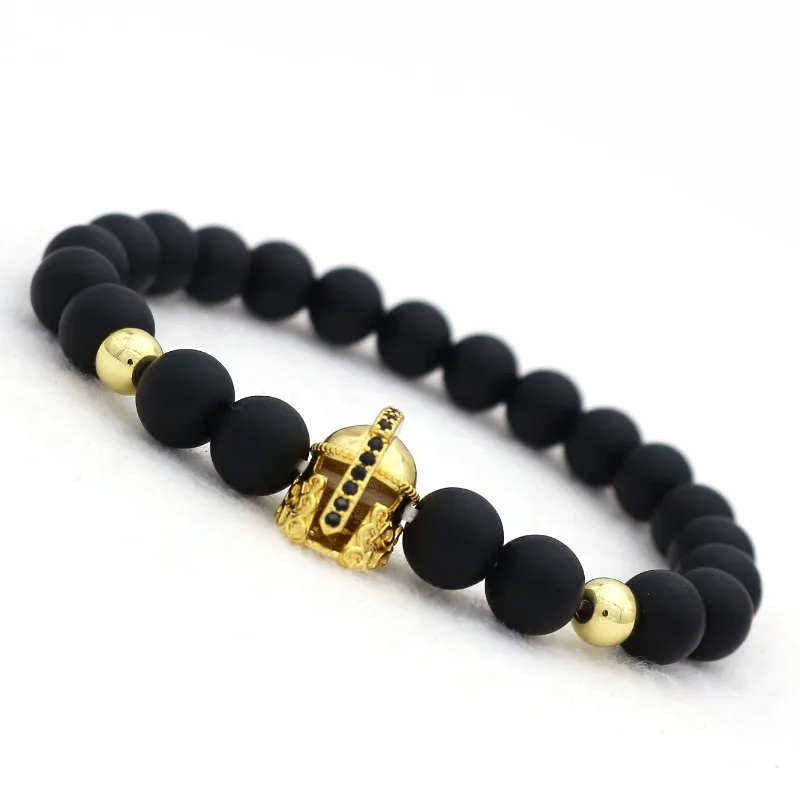 Мужской матовый браслет с искусственными камнями | Украшения и аксессуары