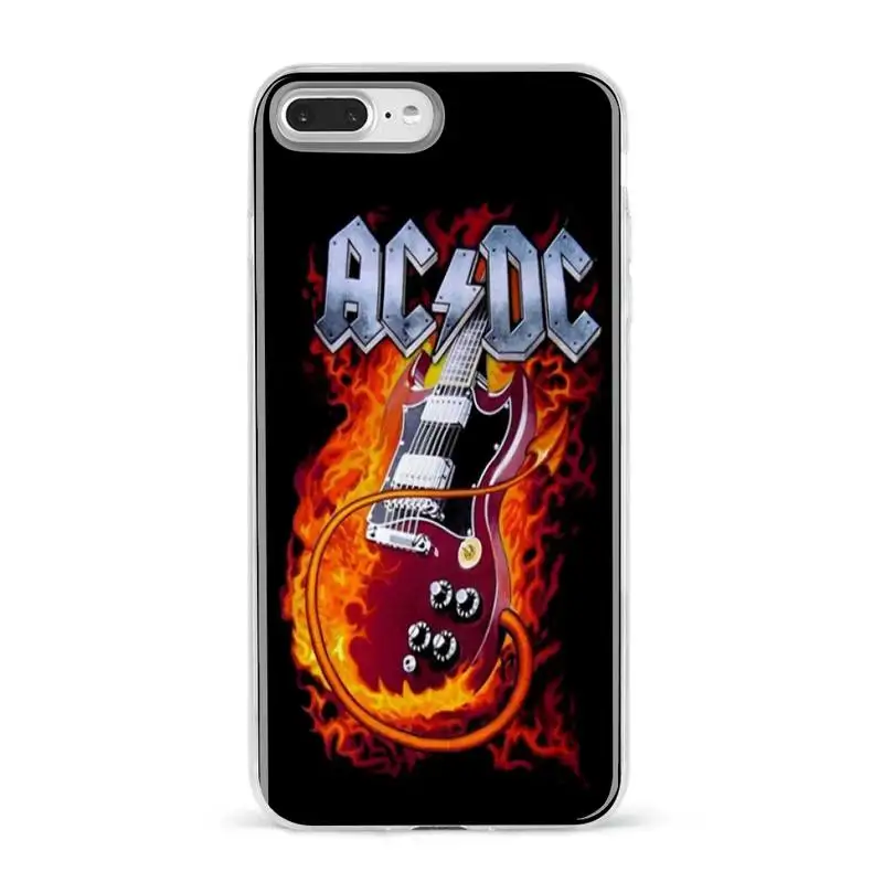 

Rock Band Ac Dc Phone Case For Iphone 12 11 7 8 Pro Mini XS Max Xr X PLUS Transparent Coque Fundas Cover