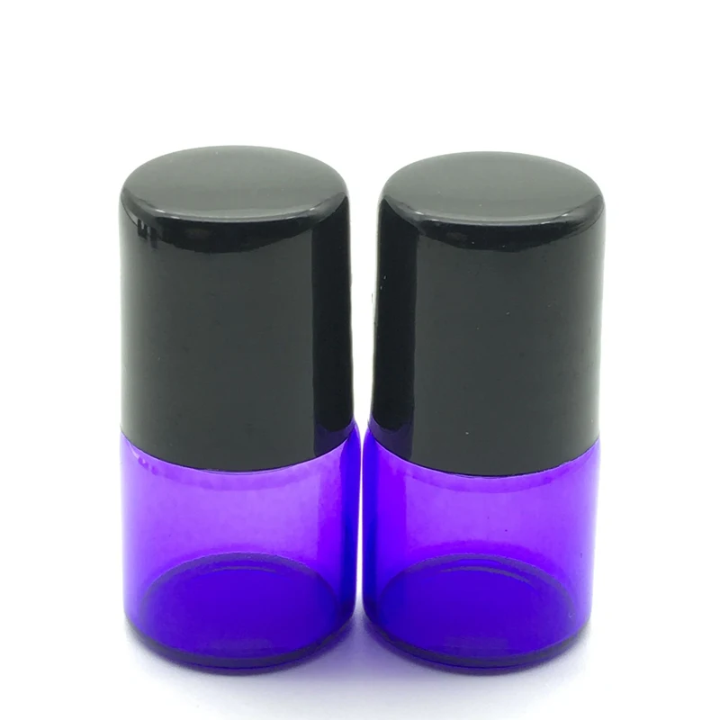 20pcs Mini Purple-Blue Roll on 1ml Glass On Bottles For Essential Oils Refillable Perfume Vial | Красота и здоровье