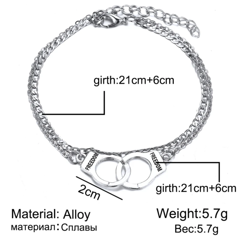 

Boho Style Anklets Popular Handcuffs Double Layer Chain Bracelet New Fashion Female Beach Feet Jewelry Summer Jewelry