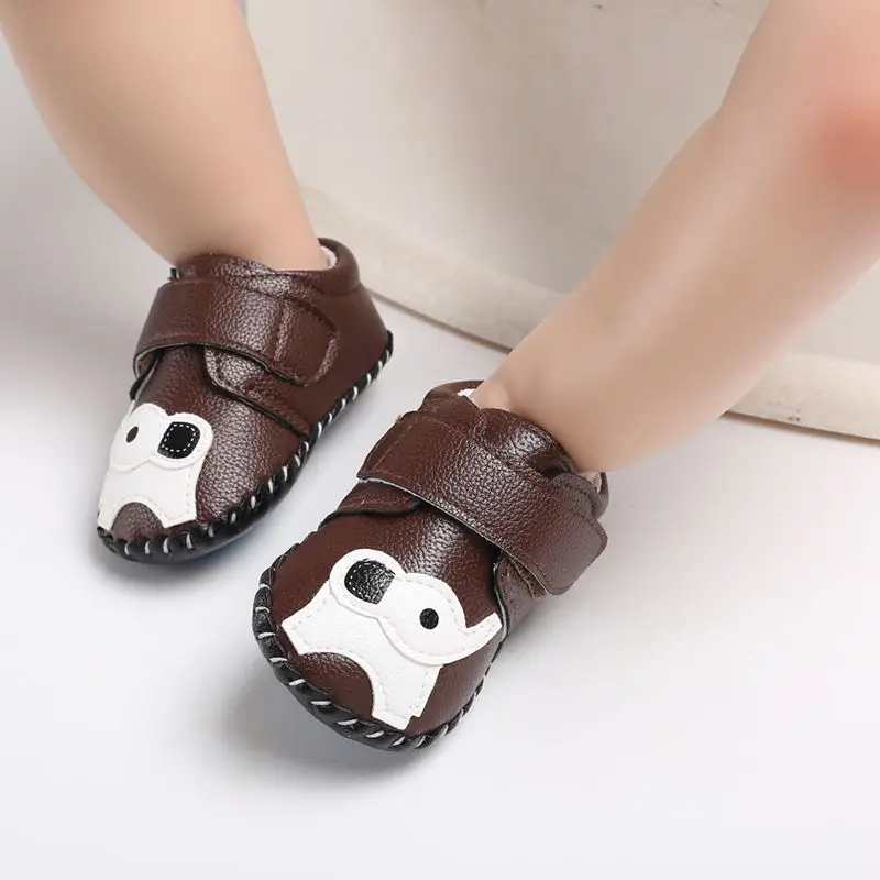 

Newborn Girls Shoes Boys First Walkers Shoes Elephant Giraffe Printed Toddler Anti-Slip Soft Baby First Walkers PU Shoes 0-18M