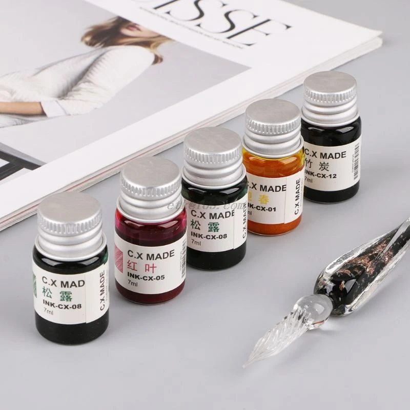 Светящаяся стеклянная перьевая ручка чернила для подписи деловой подарок