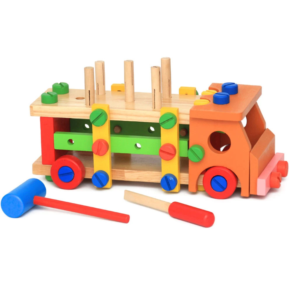 

Montessori Toys Colorful Bolt Screw Car Model Puzzle Blocks Educational Learning Kit Desktop Puzzles Cognitive Color Sets