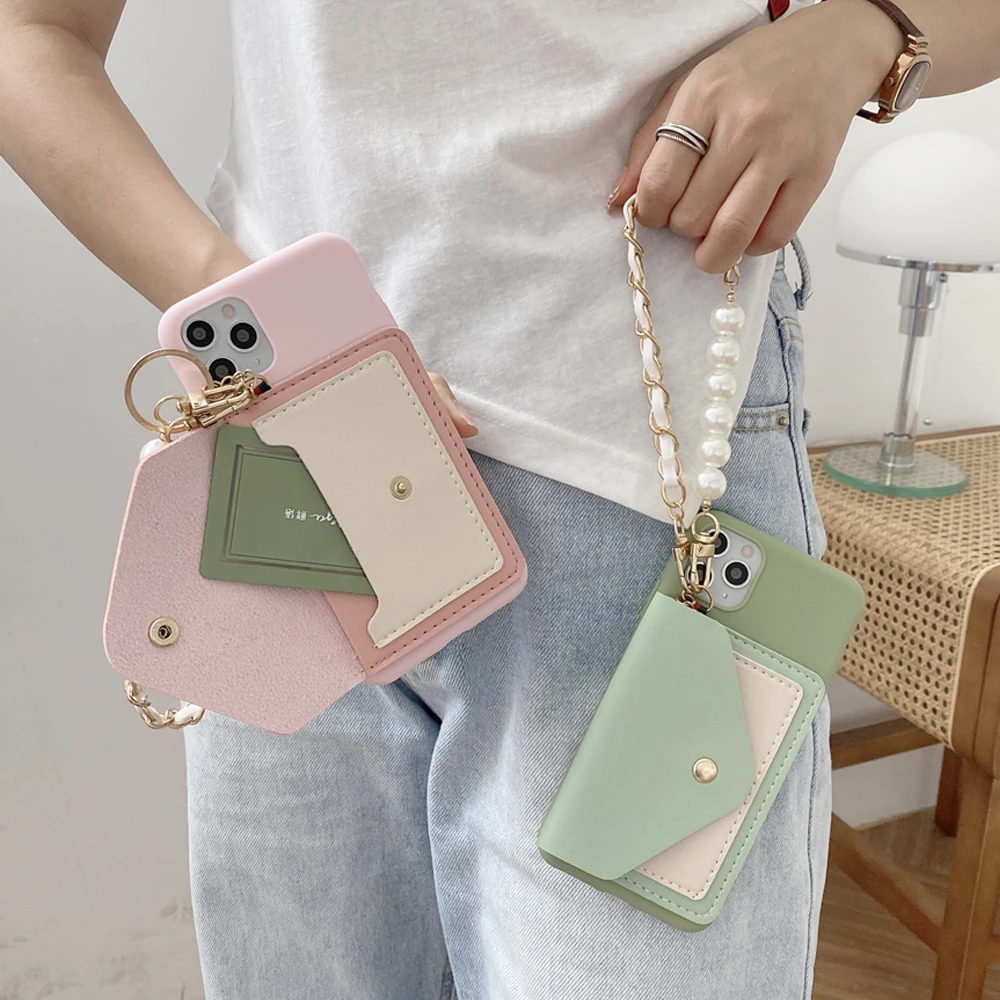 Чехол для Samsung A51, A71, A32, A52, A72, A21S, A12, A42, A50, A70, S21 Plus, S20 FE, Note 20 Ultra, с жемчужным браслетом