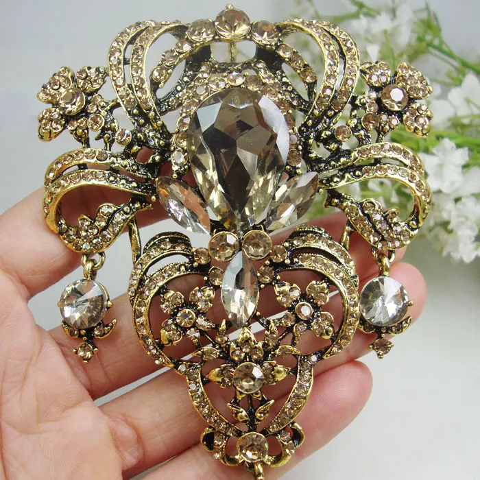Винтажная Женская Брошь в виде цветка 5 12 дюйма|brooch ring|crystal chandelier table lampcrystal rhinestone