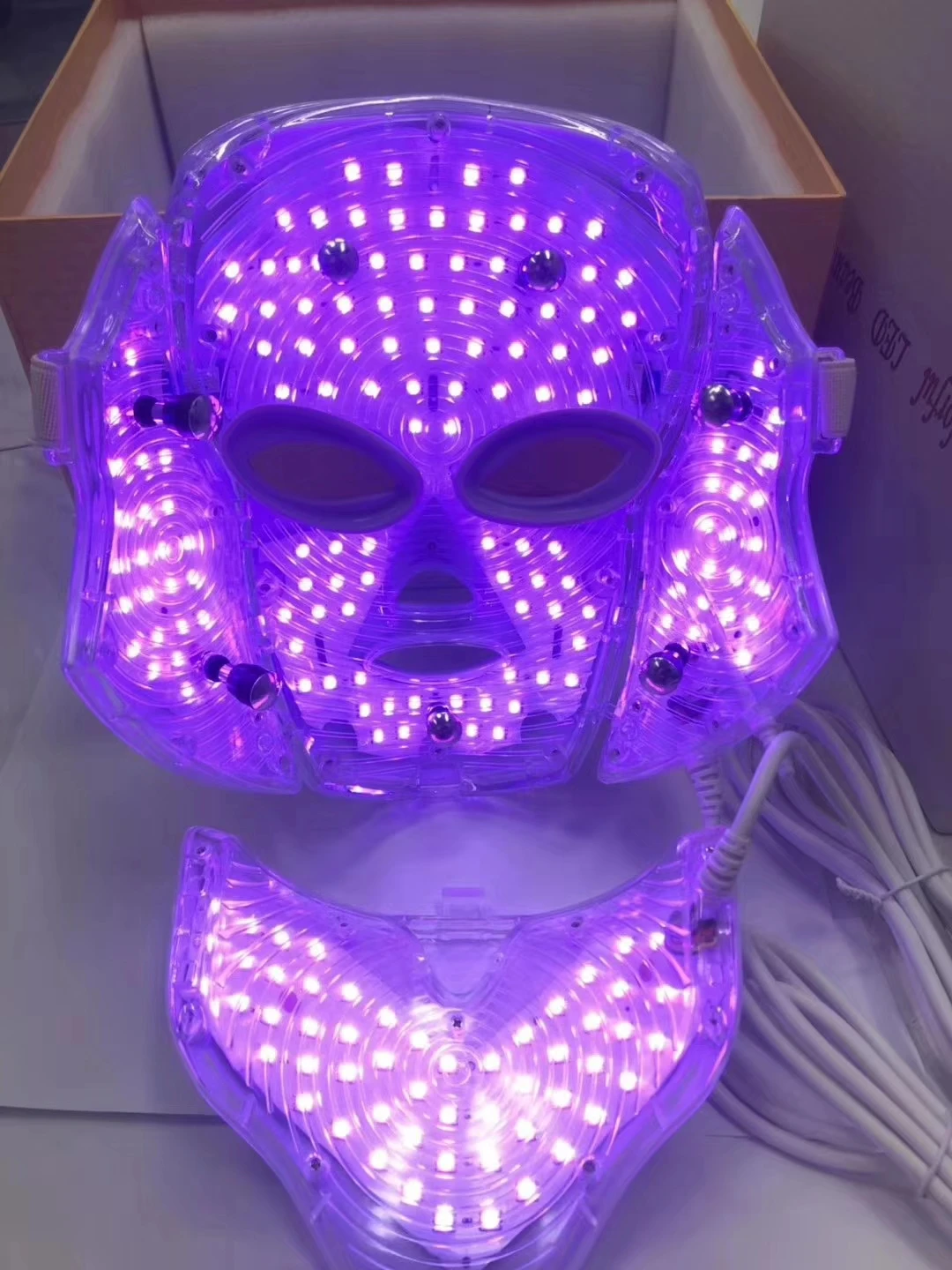 

Home 7 colors women photon led light facial mask skin care with neck whitening