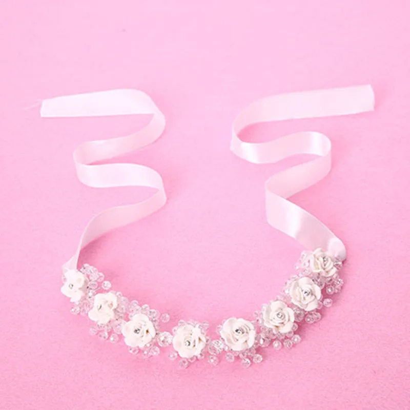 Новый стиль элегантный белый красный Венок с цветами гирлянда головная повязка