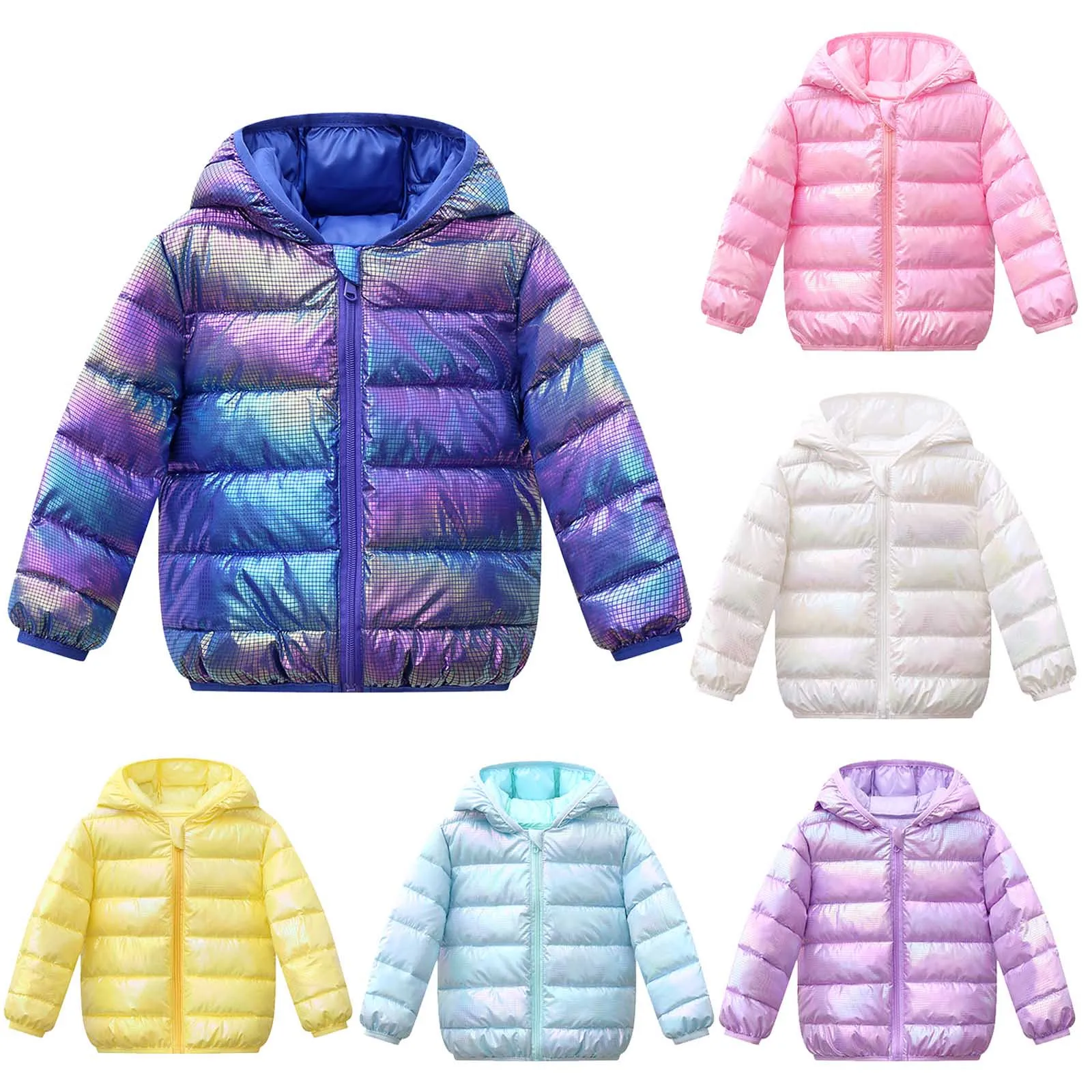 

3M-5Y Children Fashion Gradient Boys Girls Coat Padded Winter Jacket Clothes Down Cotton Jacket Warm Hooded Outerwear куртка #4