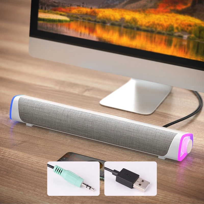Bluetooth-колонка с объемным звуком проводная стереоколонка сабвуфером разъем Aux 3 5