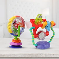 sucker wheel rotatingferris rotating windmill baby rattle toy with beads sound attract baby attention infant stroller spinner