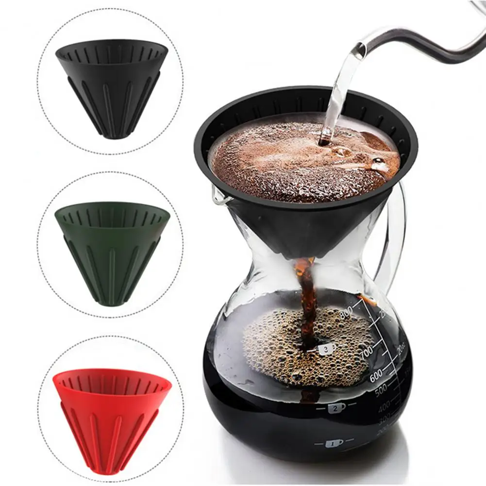 

Coffee Filter Reusable Household Random Color Silicone Gel Coffee Funnel for Home