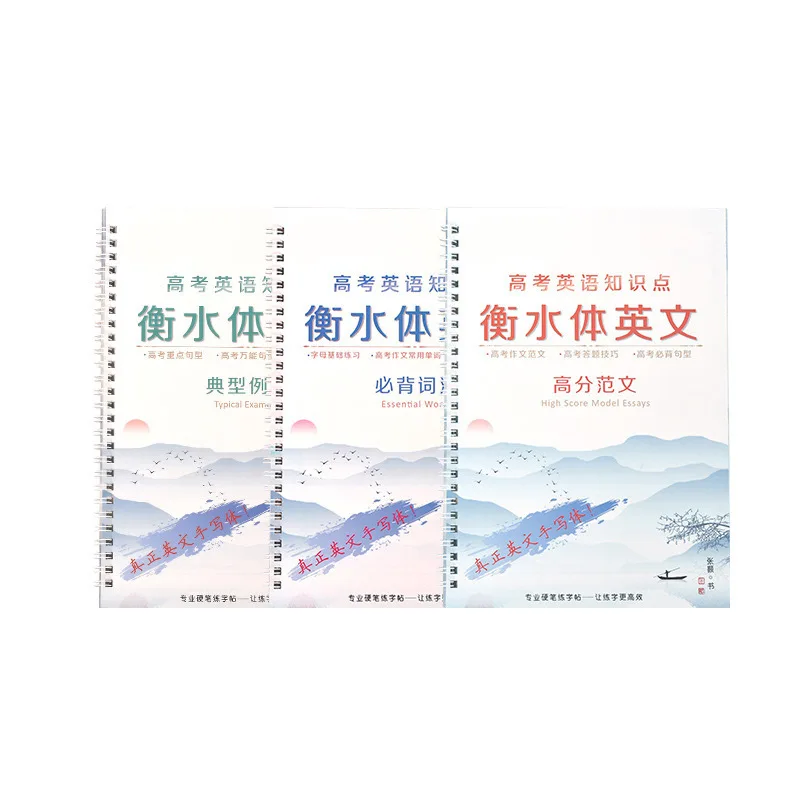 

3 Books Reusable English Copybook For Calligraphy Learn Alphabet Children Handwriting Practice Books Baby calligraphy Free Pen