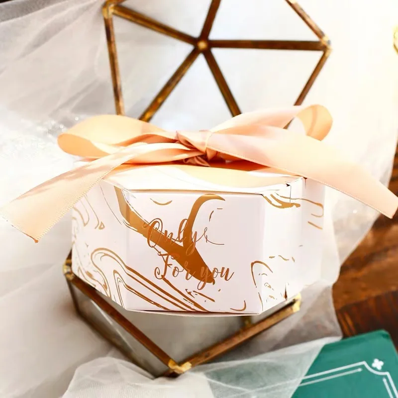 50 шт. новая шестиугольная сахарная коробка со свадебными сувенирами и подарками