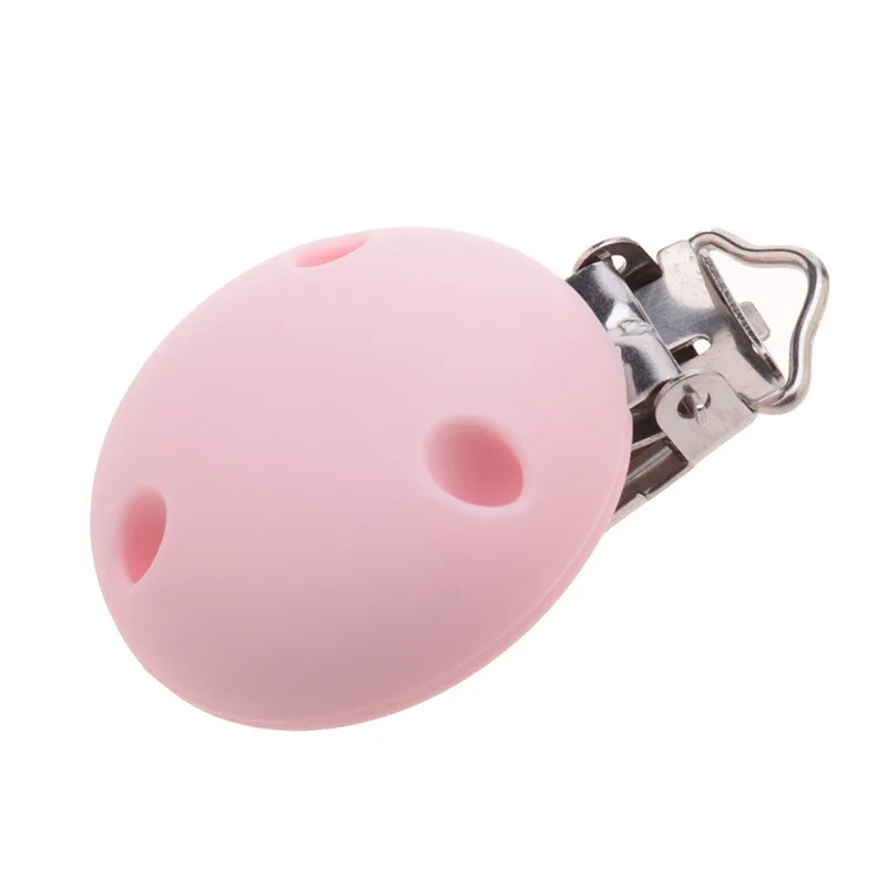 

10 Pcs Round Pacifier Clips Metal Silicone Nipple Attachment Pacifier Clip Dummy Clip Chain Baby Accessories