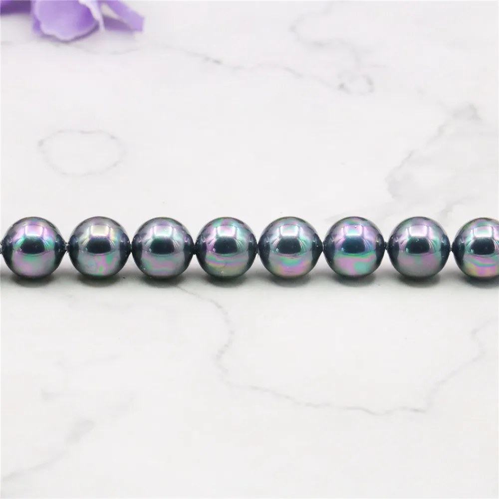 Натуральный камень 8 мм круглые жемчужные бусины в форме ракушек черного и Южно