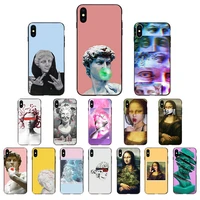 great art aesthetic mona lisa paint david sculpture phone cases for iphone 6 6s 7 8 x 5 5s se 2020 plus xr xs max tpu cover capa