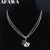 crystal stainless steel mama daughter silver color pendant necklace women necklace family jewelry regalo mujer n4818s01