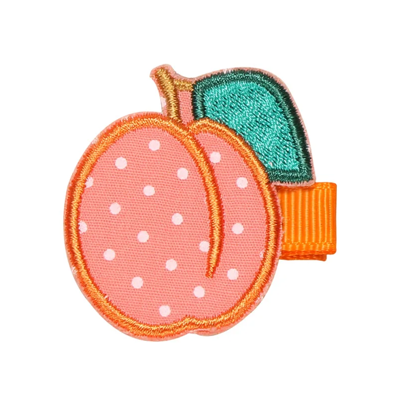 

2 pieces/lot Baby toddler girl embroidery fruit hairpins lemon watermelon pineapple children girls hair clip